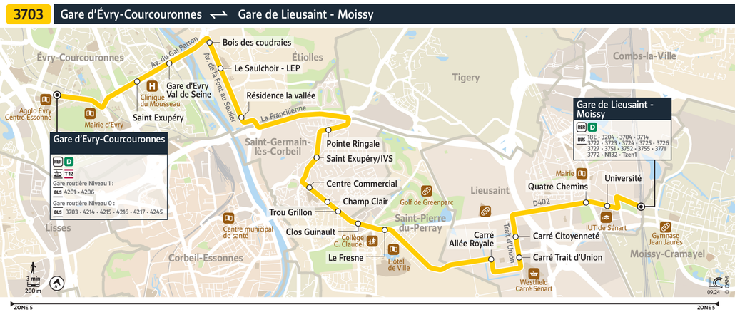 Bus line route 3703
