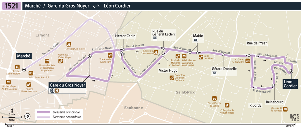 Bus line route 1521