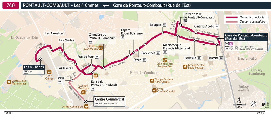 Bus line route 740