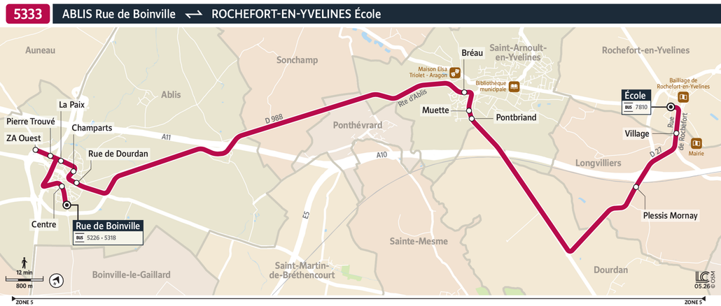 Bus line route 5333