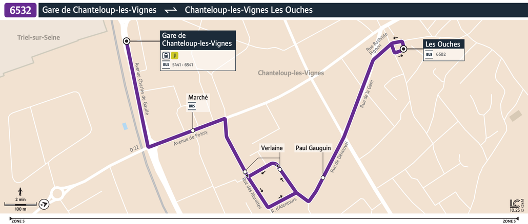 Bus line route 6532