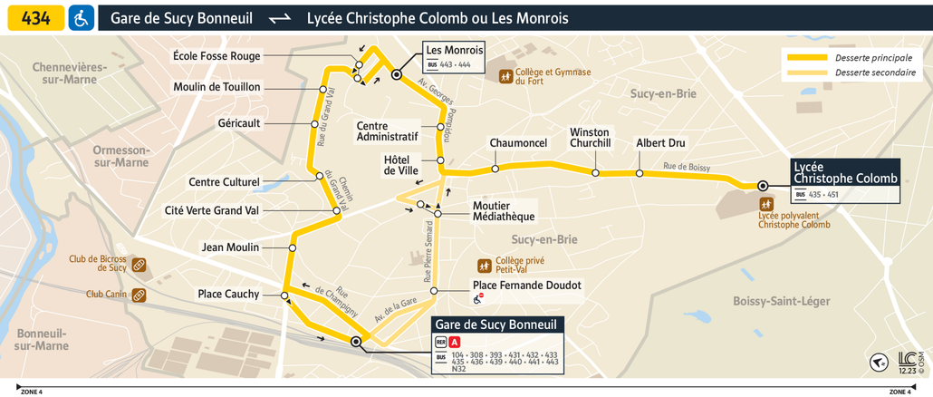 Bus line route 434