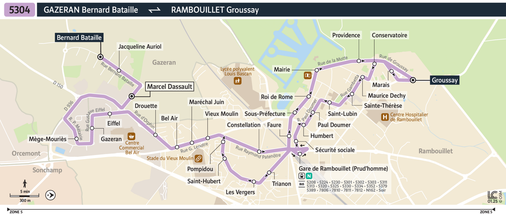 Bus line route 5304