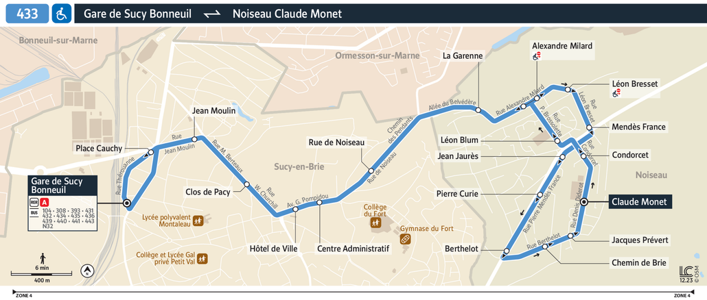 Bus line route 433