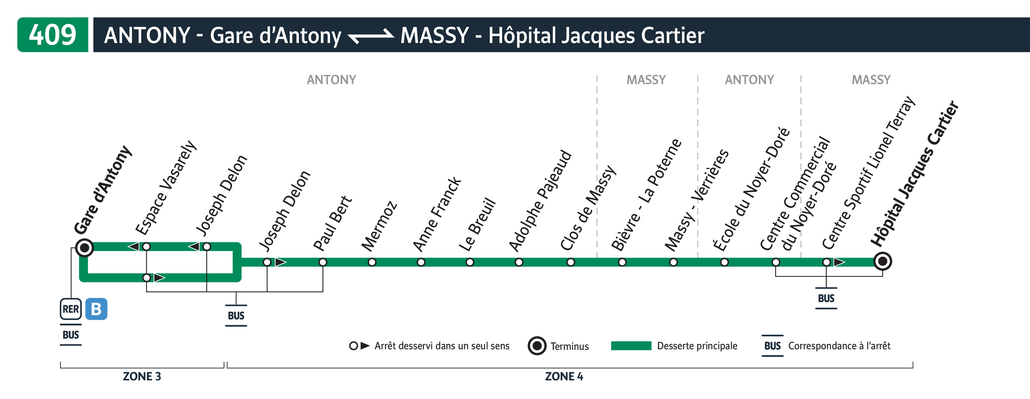 Bus line route 409