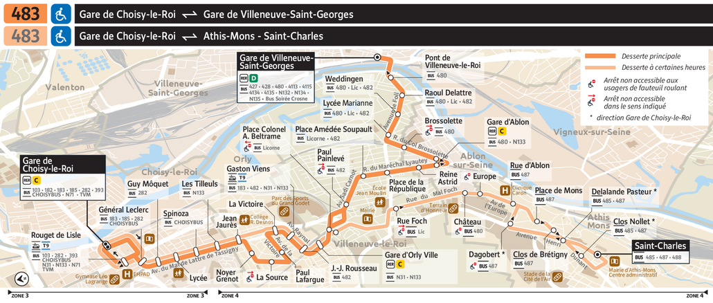 Bus line route 483