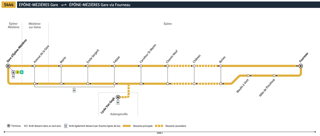 Bus line route 5444