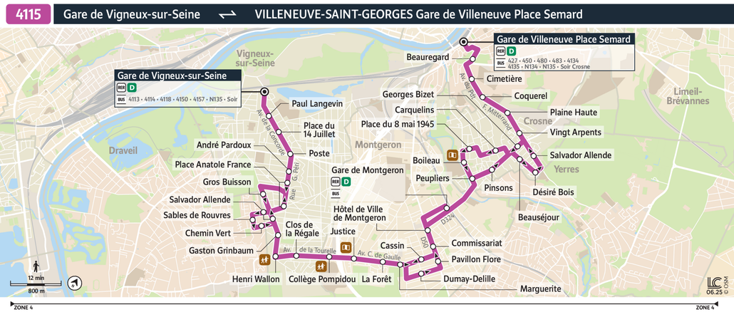 Bus line route 4115