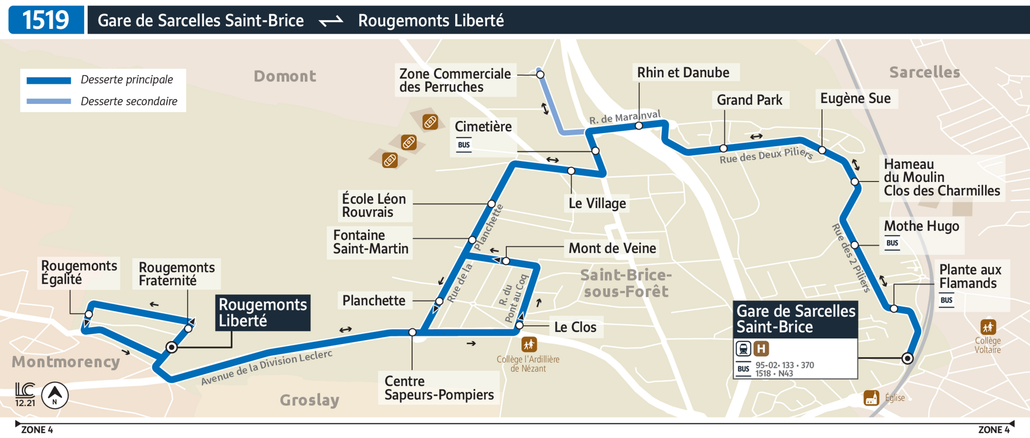 Bus line route 1519