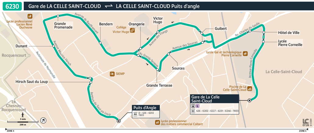Bus line route 6230