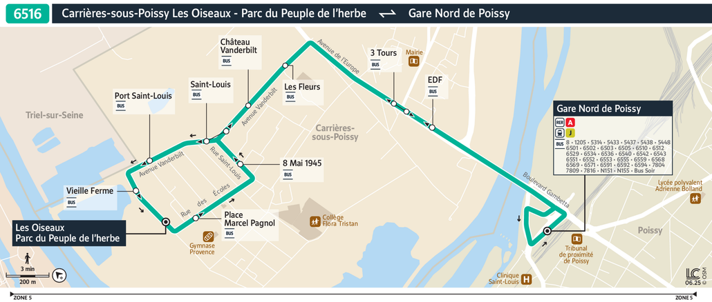 Bus line route 6516