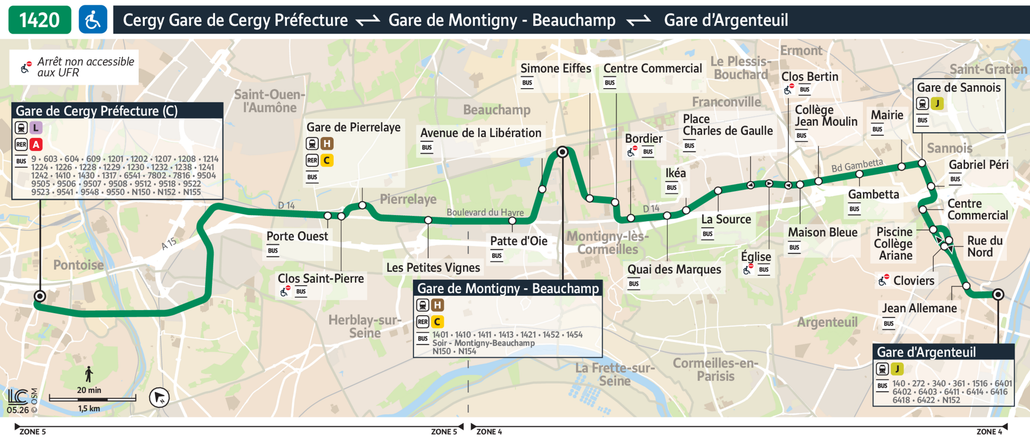Bus line route 1420