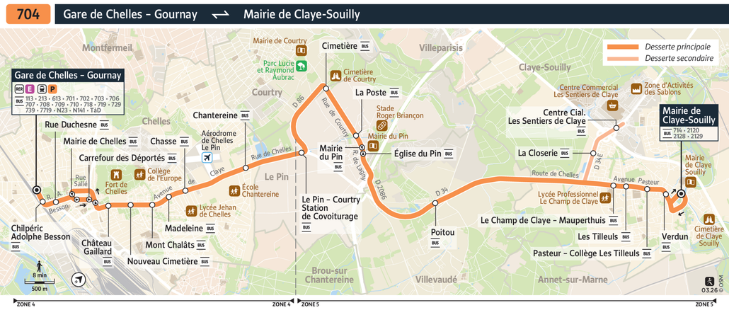 Bus line route 704