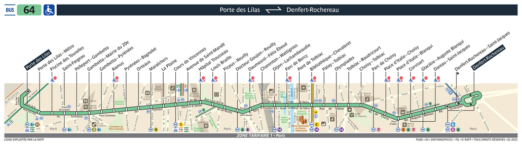 Bus line route 64