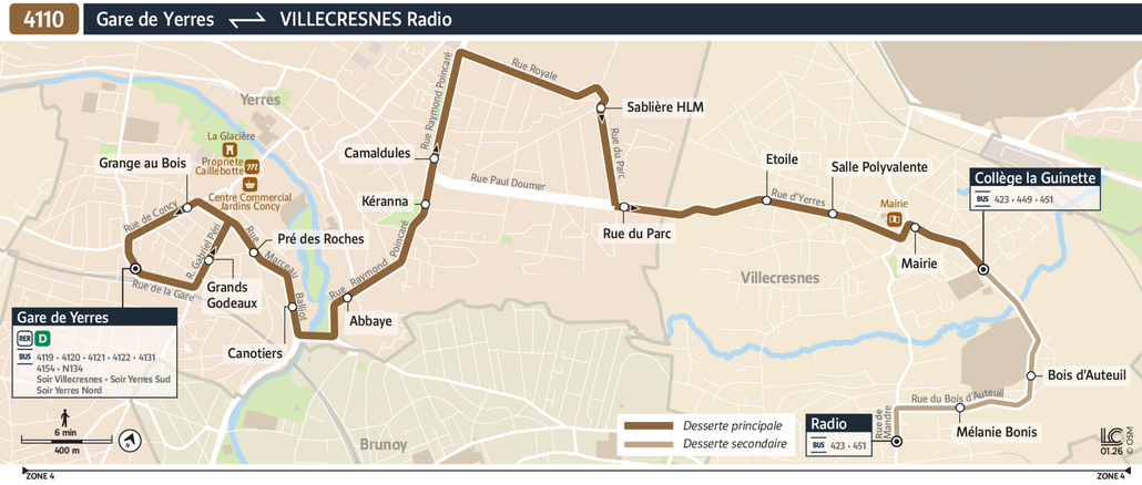 Bus line route 4110