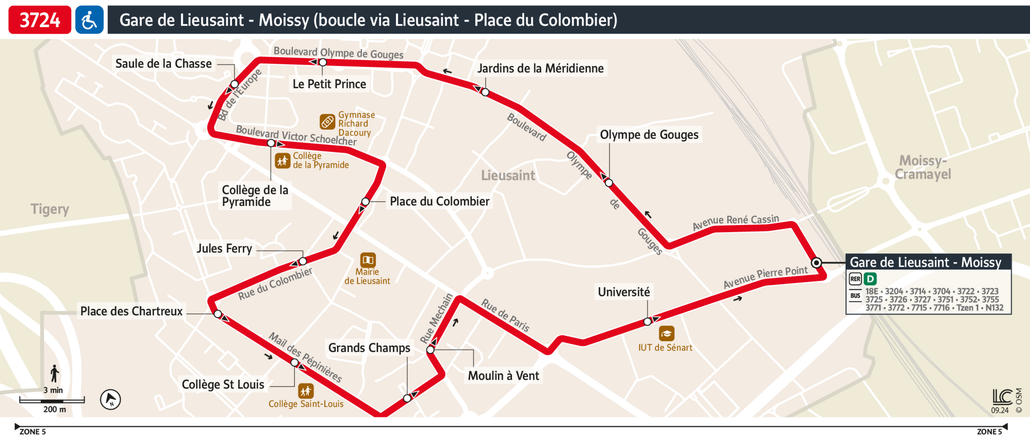 Bus line route 3724