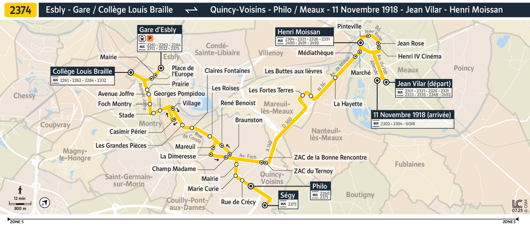 Bus line route 2374