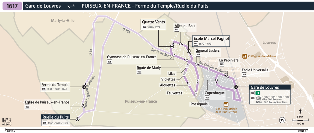 Tracé de la ligne de Bus R7