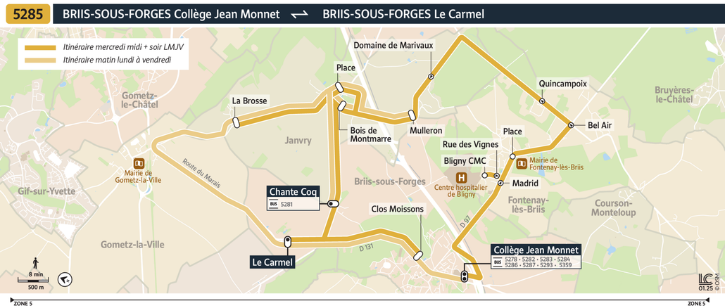 Bus line route 5285