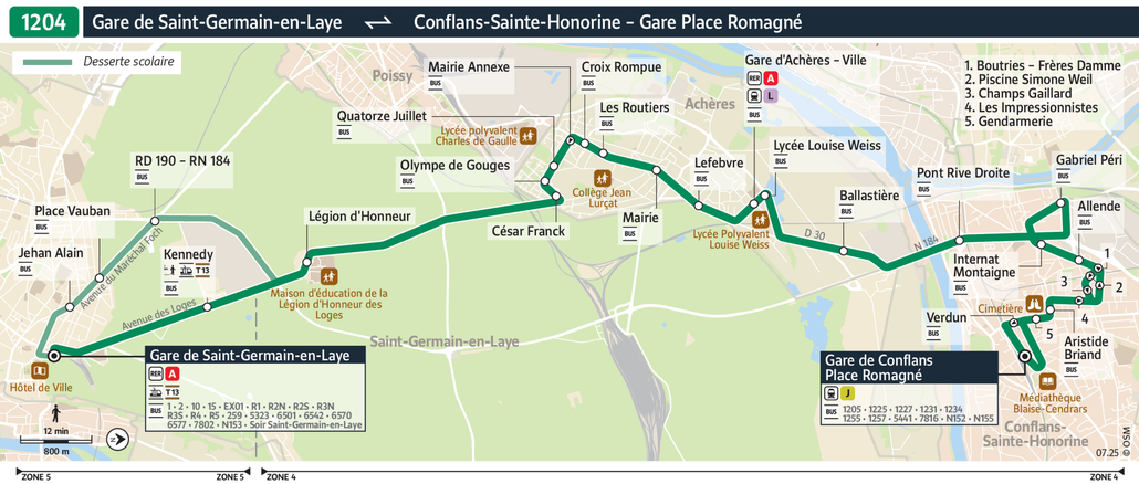 Bus line route 1204