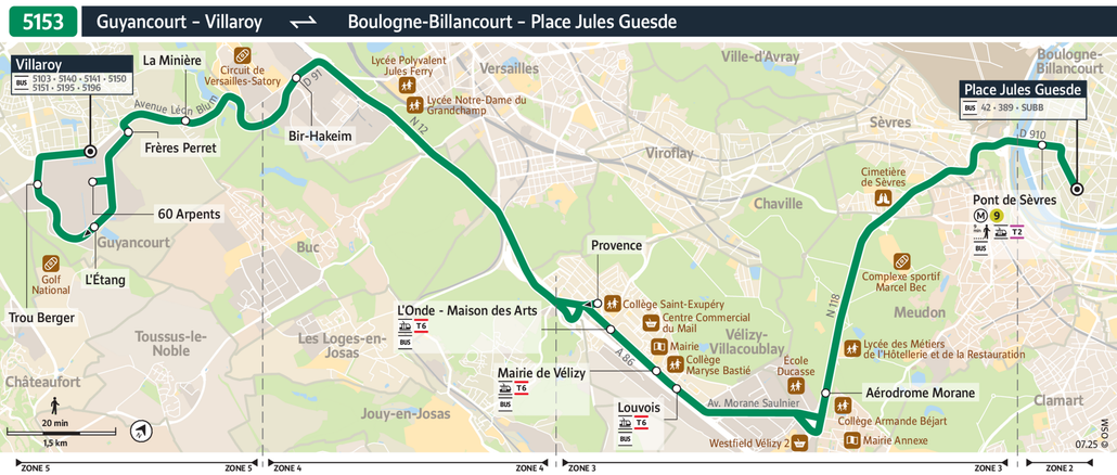 Bus line route 5153