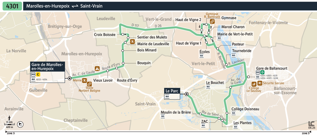 Bus line route 4301