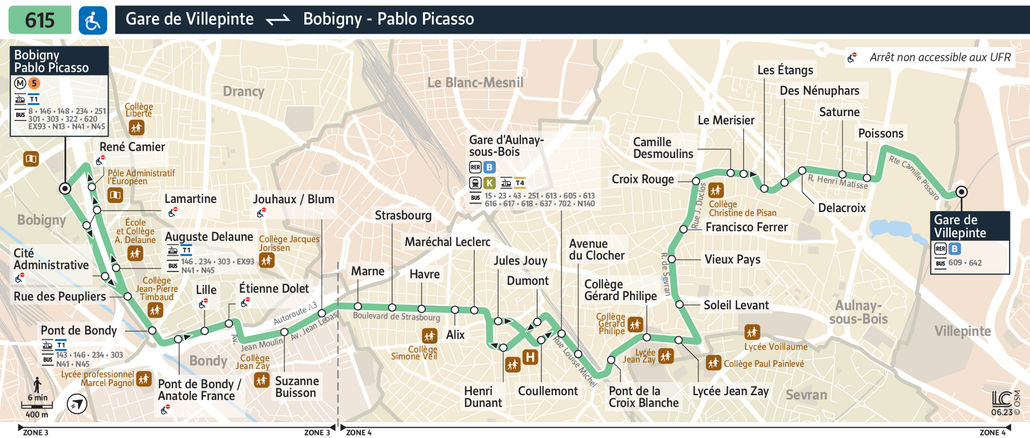 Bus line route 615