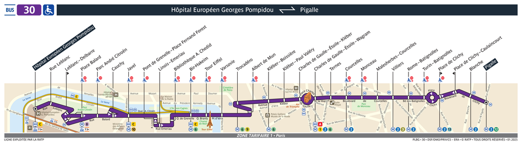 Tracé de la ligne de Bus