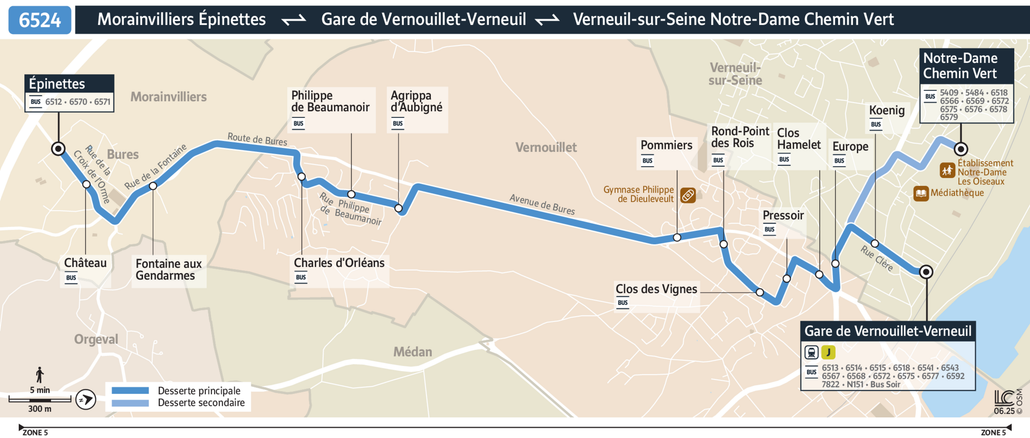 Bus line route 6524