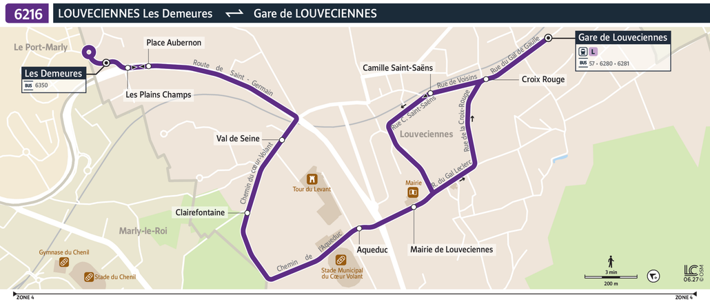 Bus line route 6216