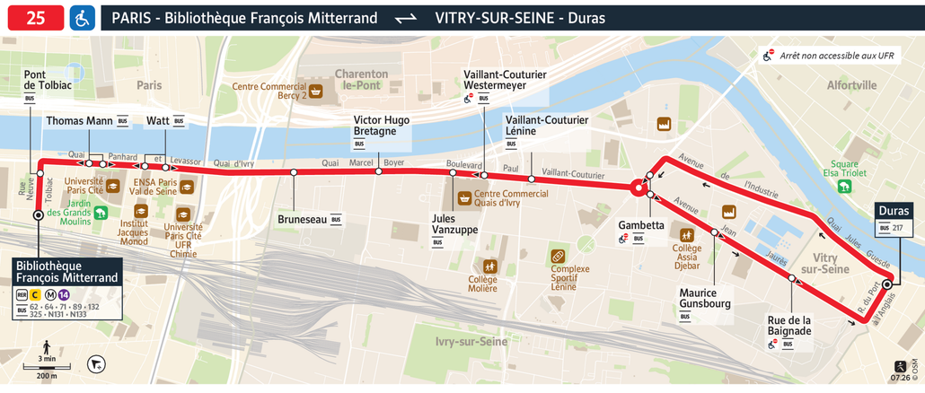 Bus line route 25