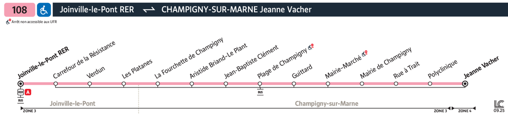 Bus line route 108