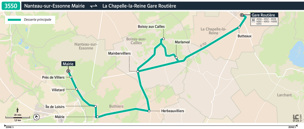 Bus line route 3550