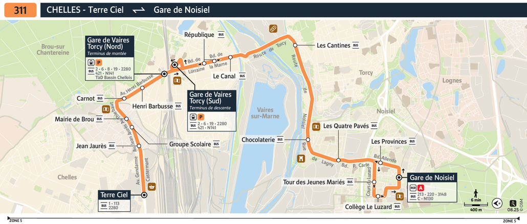 Tracé de la ligne de Bus