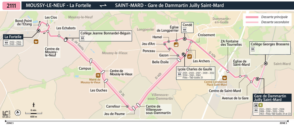 Bus line route 2111