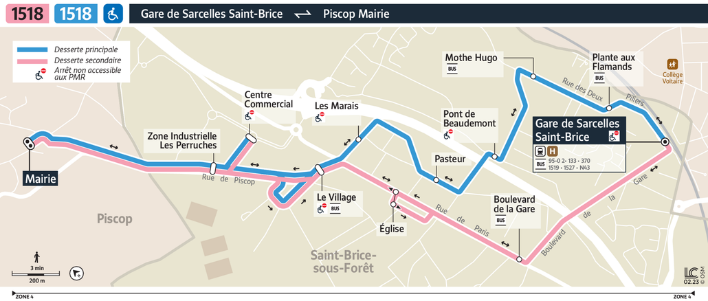 Bus line route 1518