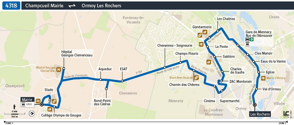 Bus line route 4318