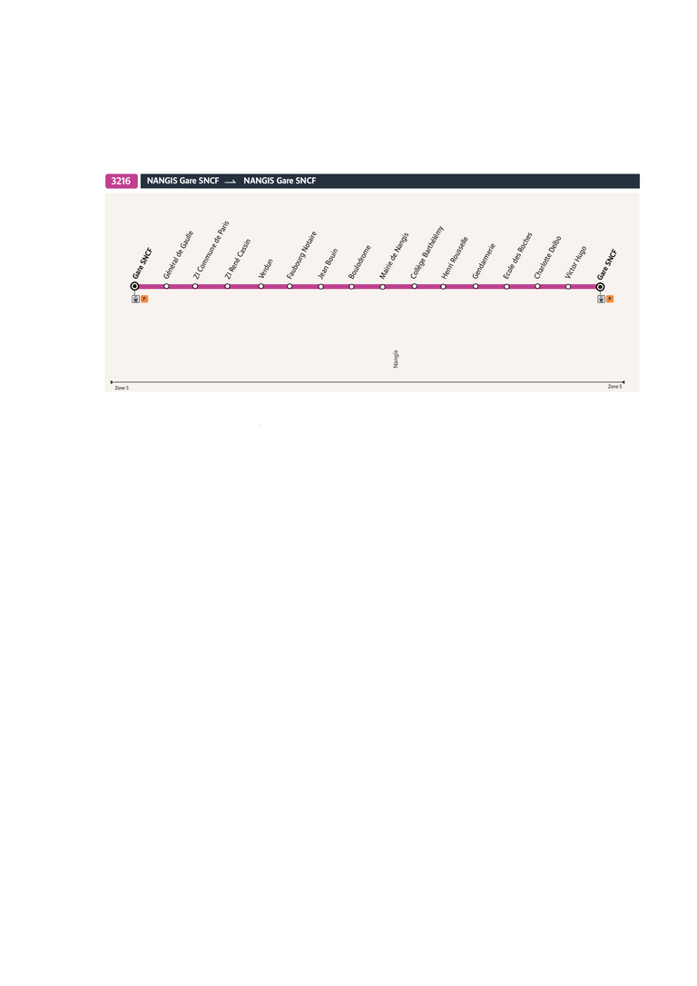 Bus line route 3216
