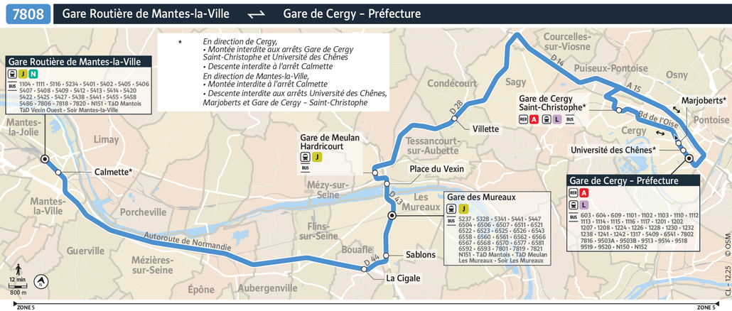 Bus line route 7808